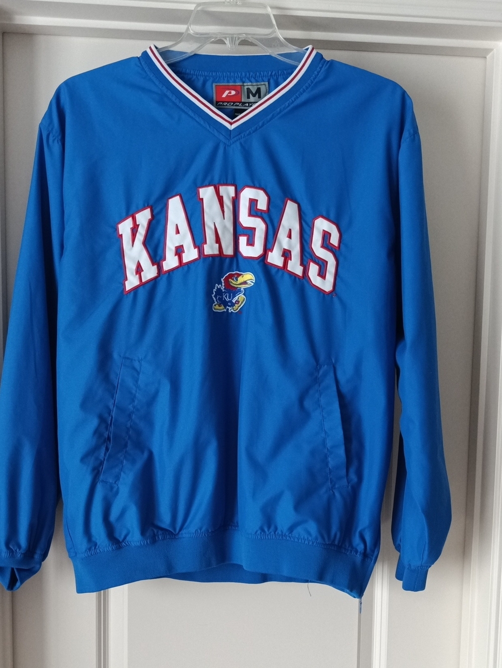 Pro Player Kansas Jayhawks Bright Blue V-Neck Pullover Sweater